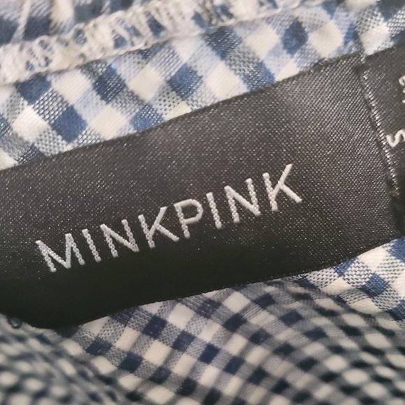 Mink Pink Gingham 'Wanderer' One Shoulder Dress - Small - Picture 5 of 12